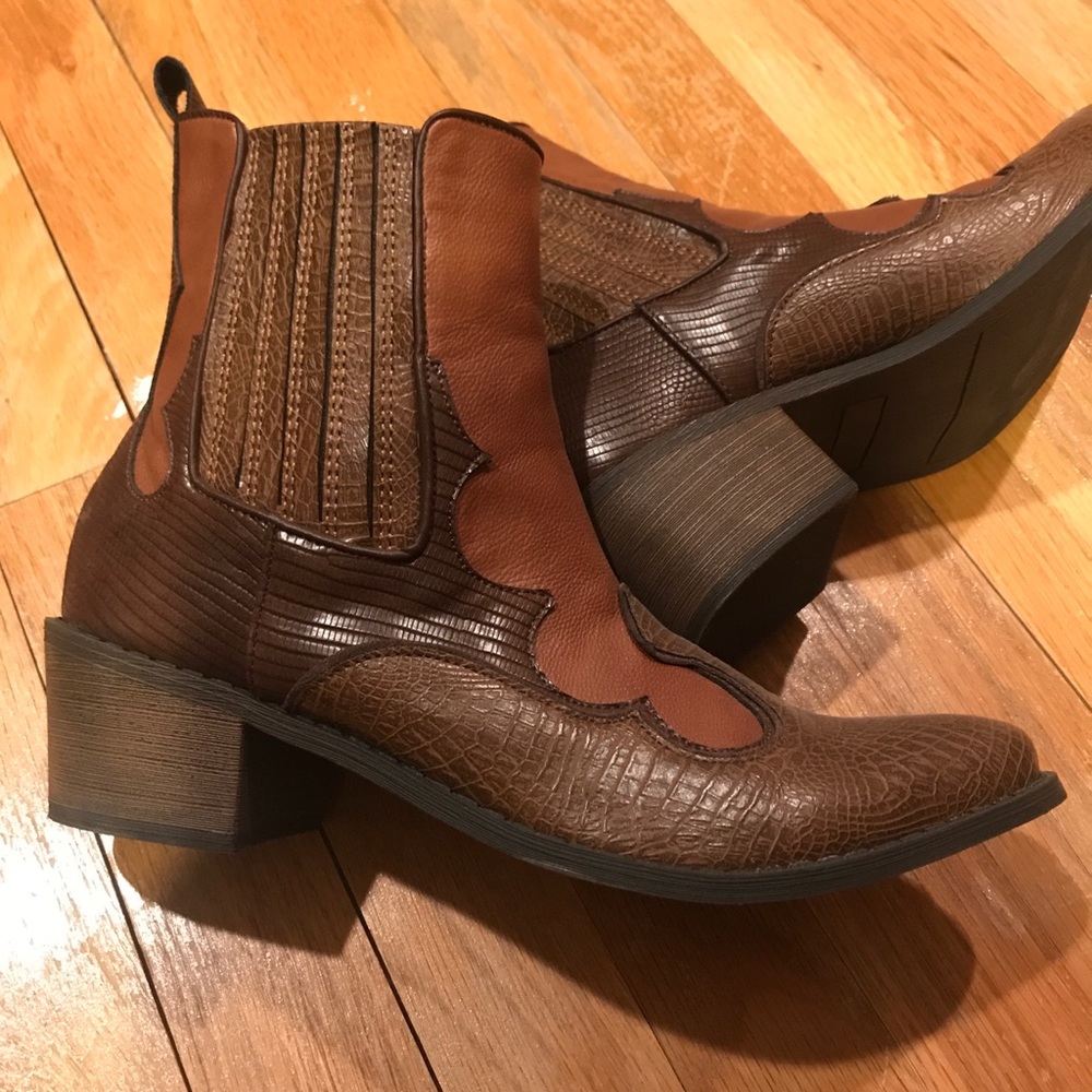JEFFREY CAMPBELL BROWN BOOTIES *WORN ONCE*